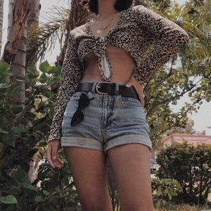 Cheetah Print Wrap Top
